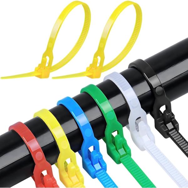 結束バンド 繰り返し使える 再利用 リピート ケーブル 屋外 100本セット 150 x(イエロー,...