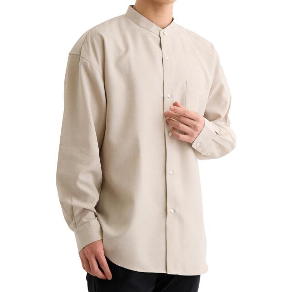 ラッキーチャーム オーバーサイズ シャツ メンズ 長袖 カジュアル ビッグシルエット ファッション ...