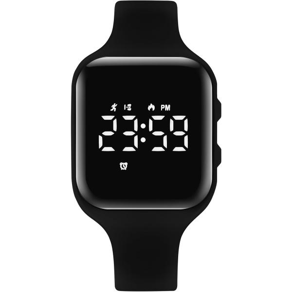 スマートウォッチ 5ATM防水 デジタル 腕時計 活動量計 キッズ 充電式 スポーツウォッチ 歩数計...