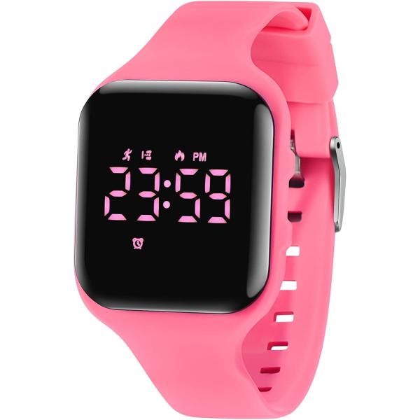 スマートウォッチ 5ATM防水 デジタル 腕時計 活動量計 キッズ 充電式 スポーツウォッチ 歩数計...