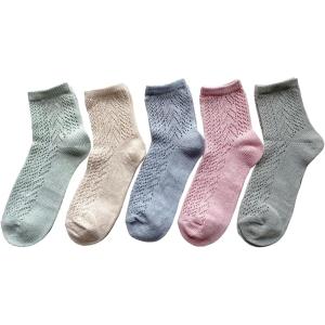 ソックス レディース 薄手 夏用 靴下 メッシュ編 かわいい おしゃれ(ホワイト、ベージュ、ブルー、...