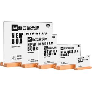 メニュースタンド ホルダー 卓上 アクリル 木製 販促用 写真 横型 A5サイズ(クリア)