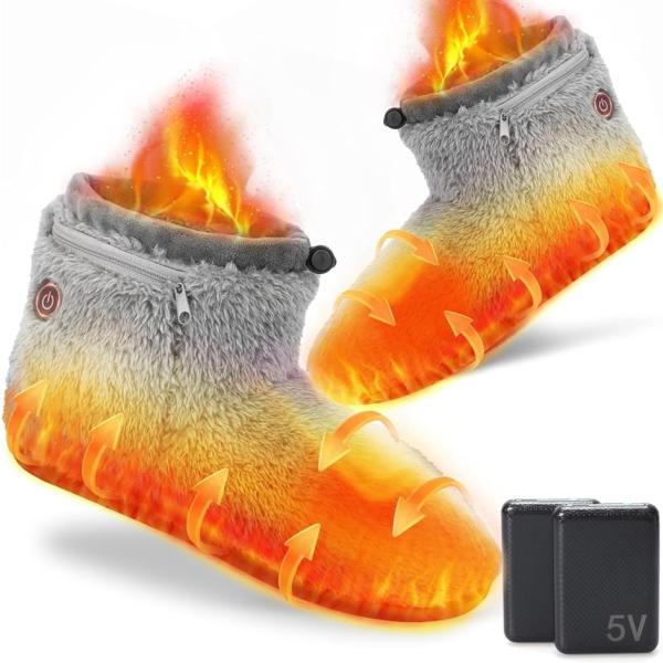 電気スリッパ コードレス 10秒速暖 フットウォーマー 足温器 充電式 ブーツ 歩ける ヒーター (...