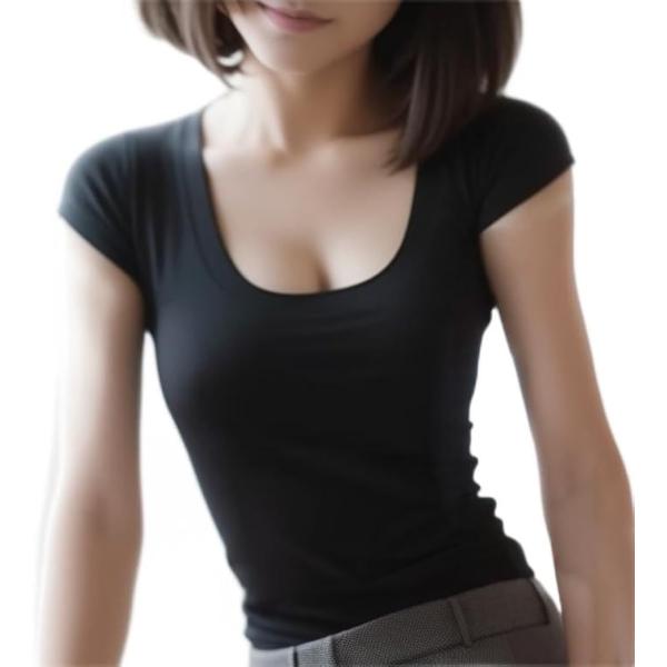 メンズエステ メンエス 衣装 Tシャツ レディース 半袖 胸元 セクシー タイト 魅せる カットソー...