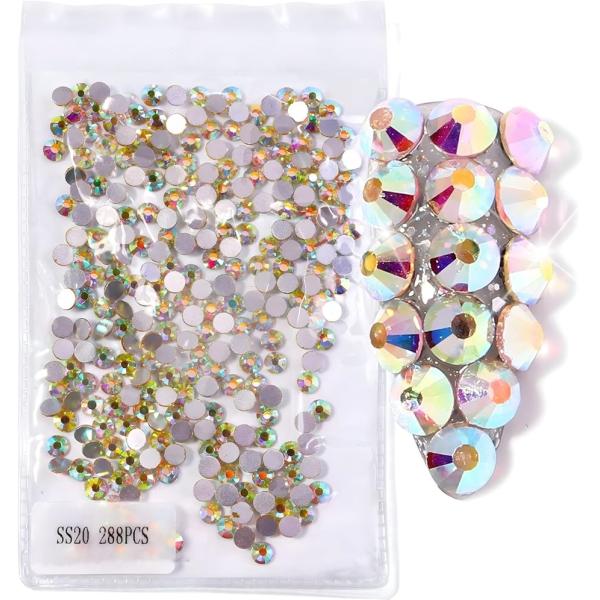 ラインストーン ガラス製 ネイルパーツ オーロラ 4.7mm 288個(オーロラ 4.7mm 288...