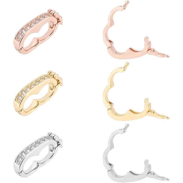 6個3色 ショートナークラスプ ネックレスショートナークラスプ キュービックジルコニア パールエンハ...