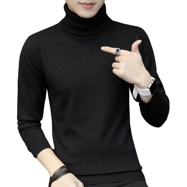 ハイネック セーター トップス タートルネック 裏起毛 ニット メンズ カワイイ モックネック 通勤...