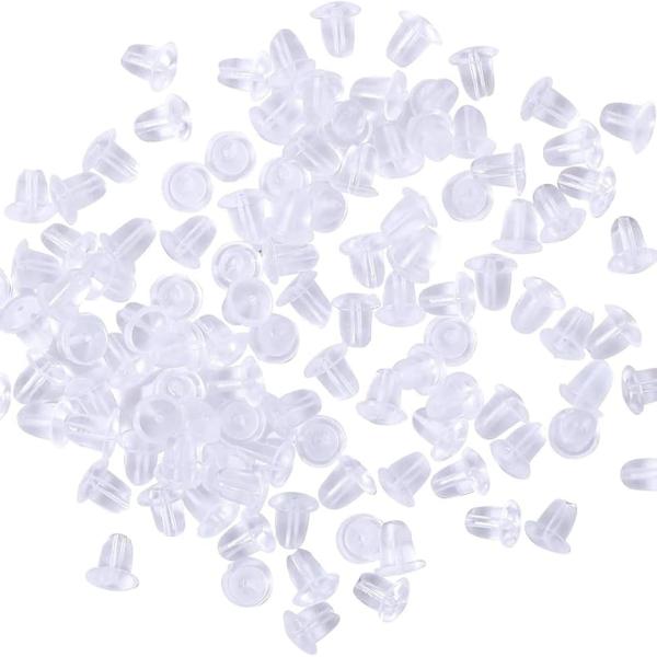 ピアス キャッチ シリコン 落ちない 透明 クリア 4ｍｍ 100個 50ペア(クリア,  4ｍｍ)