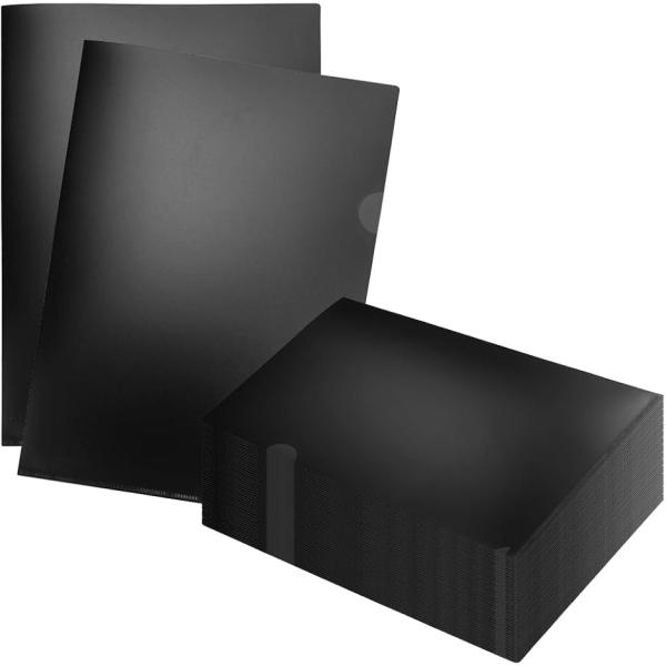 不透明ファイル 情報守ります。 黒い クリアファイル クリアホルダー A4 50枚(ツヤ無しマットブ...