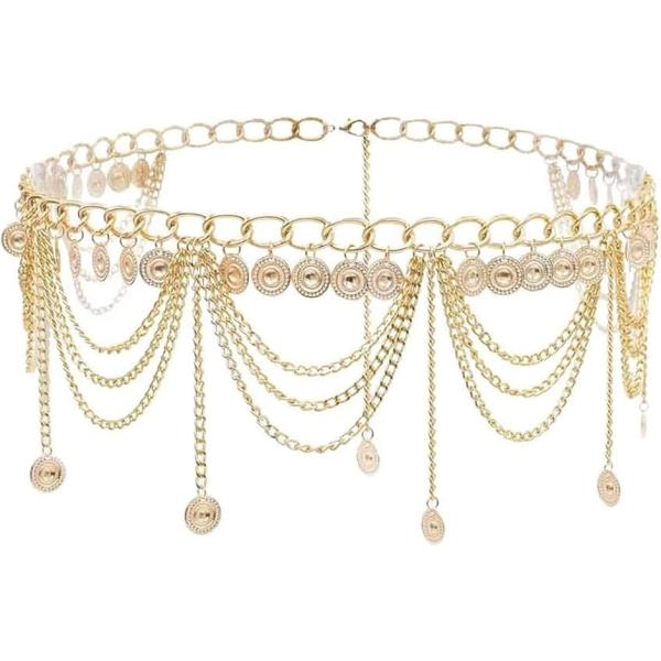 ウエストチェーン ゴールド セクシー ベリーチェーン ボディ ジュエリー 腰 飾り(One Size...