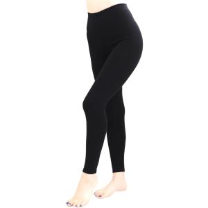 レディース 女性 パンツ レギンス スパッツ 綿混 日本製(ブラック10分丈,  L-XL)