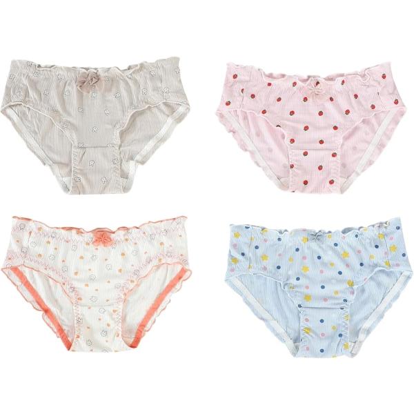 ぴゅありぼん 大きいサイズ リアルJSシリーズ かわいい 抗菌 プリント ショーツ 4色セット(Aセ...