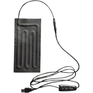 USBヒーター 発熱シート DC5V あんか カイロ 足元暖房 3段階温度調整 過熱保護 タイマー機能 防寒(ブラック, １セット)