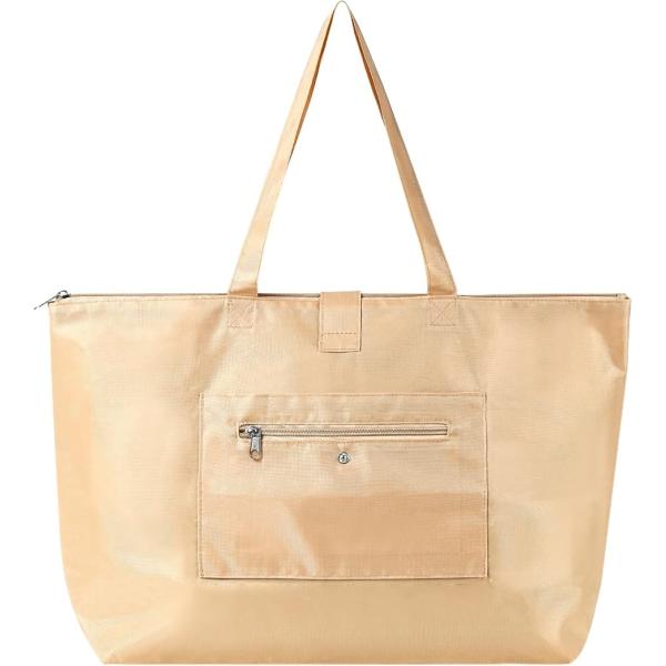 エコバッグ 買い物バッグ サブバッグ(ベージュ,  縦約30cmx横約50cm、マチ約13.5cm)