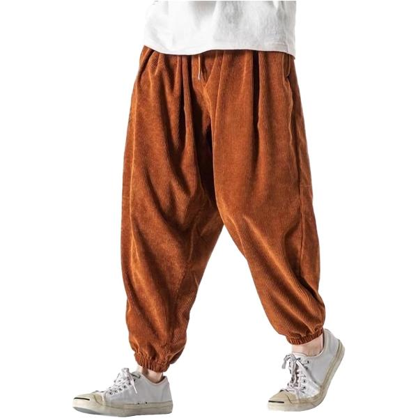 クロス サルエルパンツ メンズ 大きいサイズ ロング ワイドパンツ コーデュロイ ゆったり ポケット...