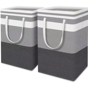 ランドリーバスケット ランドリーボックス 大容量 折り畳み式 取っ手付き 収納かご 洗濯物入れ 衣類 タオル (グレー, １００L)