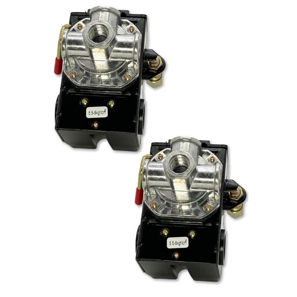 【互換品】 エアーコンプレッサー 圧力スイッチ 4ポート 汎用 交換用 初期値 5.5 〜 8.0 ...