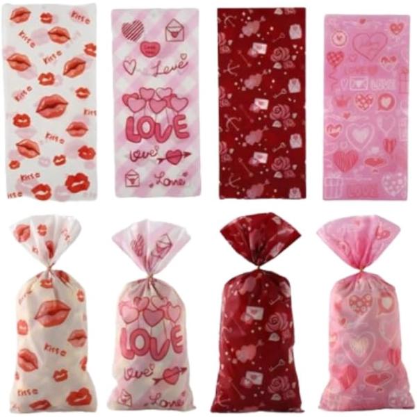 セロファンバッグ 4種類 セット 50枚お菓子袋 ハロウィン袋 クリスマスらっぴんぐ袋 バレンタイン...