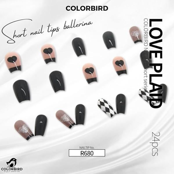 ネイルチップ ショート 24枚 付け爪 短め 可愛い バレリーナ スクエア(黒,  ショート)