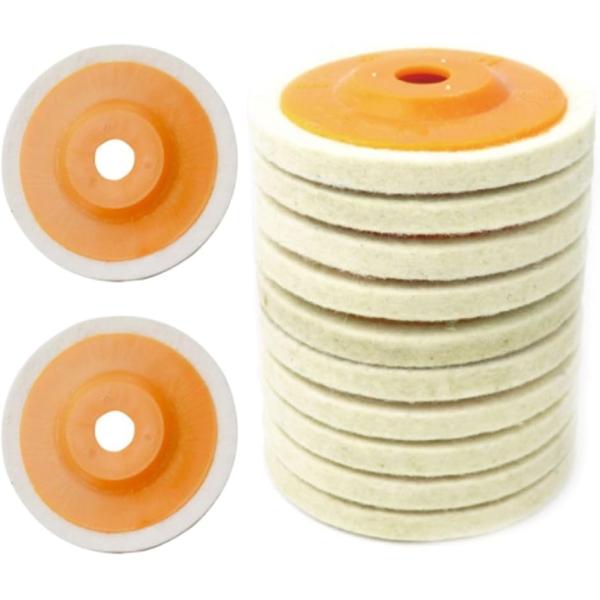 ディスクグラインダー用 羊毛 フェルトディスク バフ 10個セット 直径10cm 研磨 鏡面(直径1...