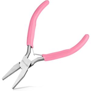 平ペンチ アクセサリー用 工具 手芸 ギザなし 細 ハンドメイド 先細 ミニ フラットノーズプライヤー バネ付 女性用