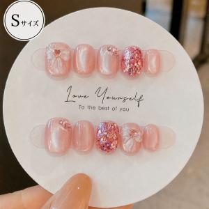 ネイルチップ ベリーショート 短め つけ爪 ハンドメイド 手作り nail tips シンプル 可愛い (ピンクヴェール, S)