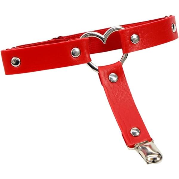 レディース レザー ガーター ベルト リング クリップ ファッション 衣装 コスプレ 仮装 (ハート...