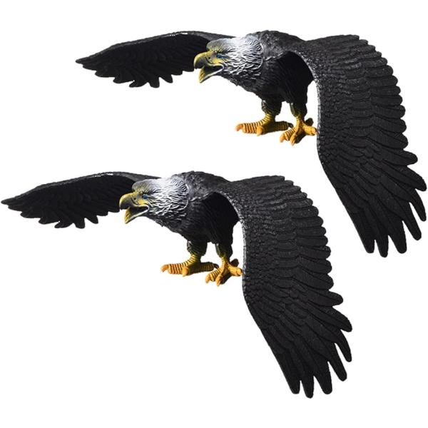 防鳥 鳥よけ リアル 鷹 鷲 鳶 鳥避けグッズ 鳩よけ カラスよけ 鳥害対策 立体 ワシ＋タカ (黒...