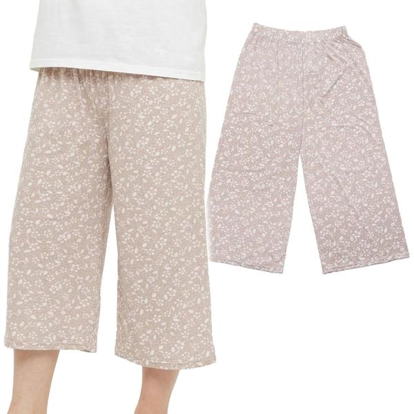 ルームパンツ レディース 接触冷感 夏 涼しい ステテコ 七分丈 ウエストゴム ルームウェア ボトム...