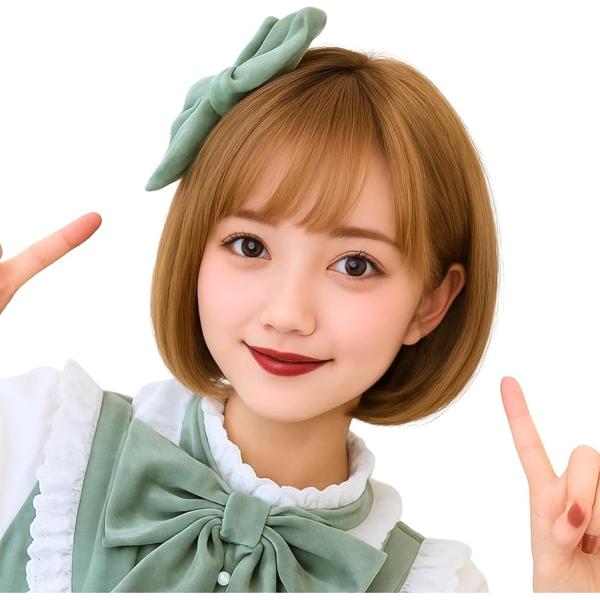 フルウィッグ ショートボブ ストレート 耐熱 ぱっつん 小顔効果 自然仕上げ アイロン ドライヤー ...