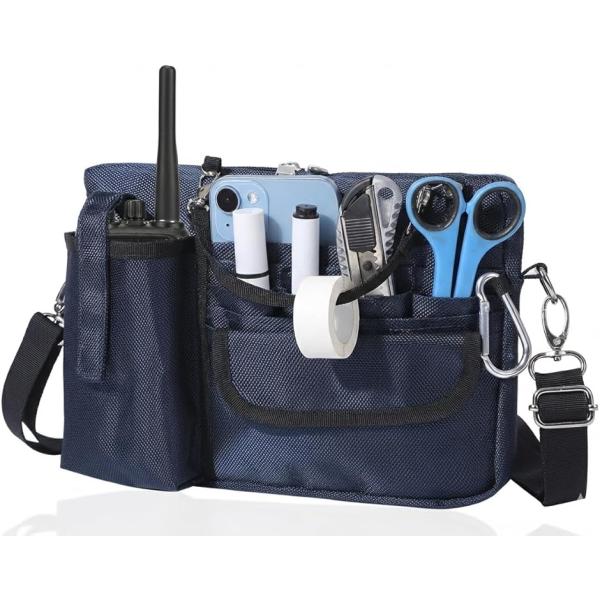 多機能2WAYウエストポーチ ナースポーチ ウエストバッグ タブレットバッグ ダブルジッパー 業務用...