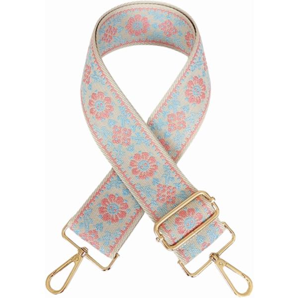 ショルダーストラップ ショルダーベルト 太め バッグ用 肩紐 (ベージュ/ピンク)