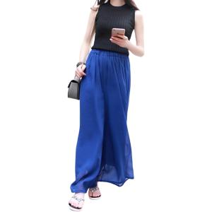 スティリア シフォン ワイドパンツ レディース ロング丈 春夏 薄手 きれいめ フレア スカート風 ...