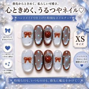 ネイルチップ つけ爪 ショート ハンドメイド 手作り nail tips シンプル 可愛い (タイプ3, XS)