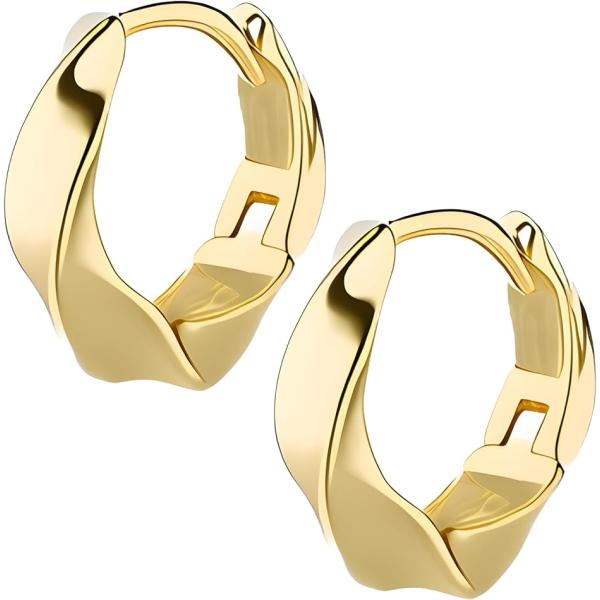 フープピアス 金属アレルギー対応 レディース シンプル (ピアス１ゴールド,  小)