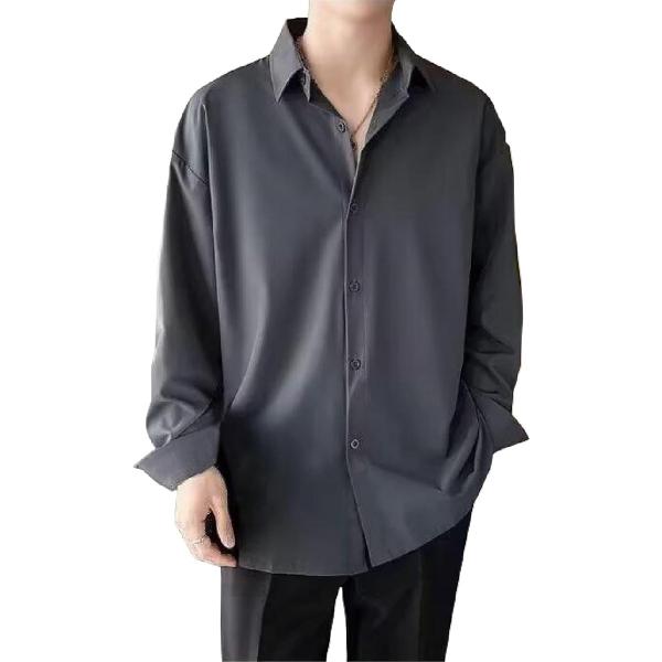 シャツ メンズ 長袖 tシャツ 秋 冬 大きいサイズ ビジネスカジュアル ワイシャツ 無地 ゆったり...