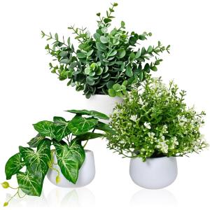 フェイクグリーン 卓上 観葉植物 ミニ 多肉 造花 インテリア(3点セット)