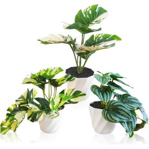 観葉植物 フェイク 造花 インテリア フェイクグリーン 卓上 多肉植物(3点セット, 中)