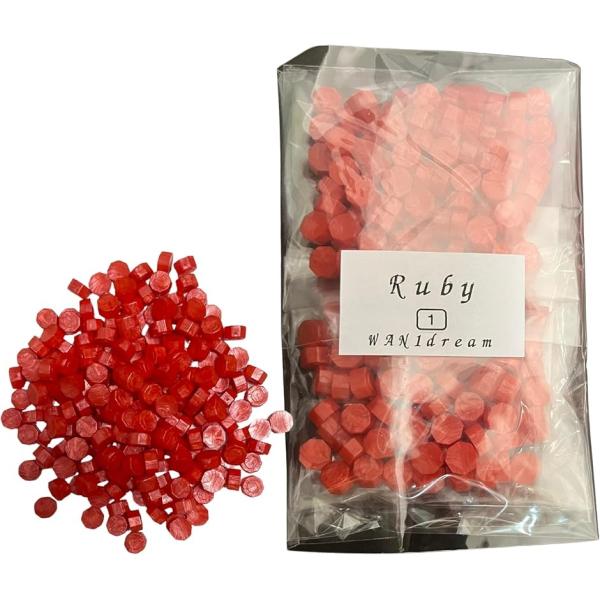 大容量約200粒 54g選べる20色セット 宝石風カラー 封蝋 スタンプ用 おしゃれ (Ruby-R...