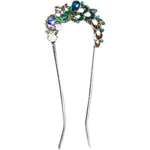 ミャオミャオ 簪 かんざし U字型 髪飾り 和装 留袖 着物 浴衣 金属 アンティーク 孔雀 くじゃ...