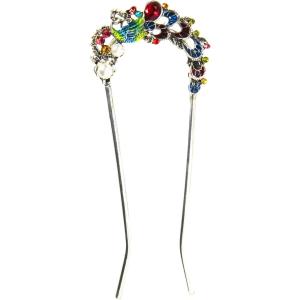 ミャオミャオ 簪 かんざし U字型 髪飾り 和装 留袖 着物 浴衣 金属 アンティーク 孔雀 くじゃ...