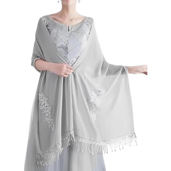 クローブキューブレディース シフォン ストール 大判 レース フォーマル パーティー 結婚式 MDM...