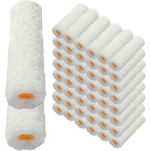塗装ローラー マイクロファイバー スモール ペイント ペンキ 用品 4インチ 10ミリ 50本(ホワ...