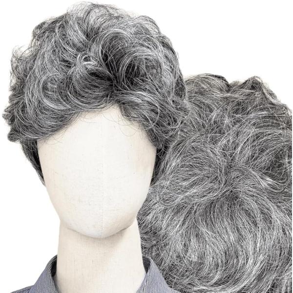 ウィッグ 白髪 白髪かつら 医療用 フルウィッグ ショート グレイヘア 高齢者 中高年 ボブ(白5黒...