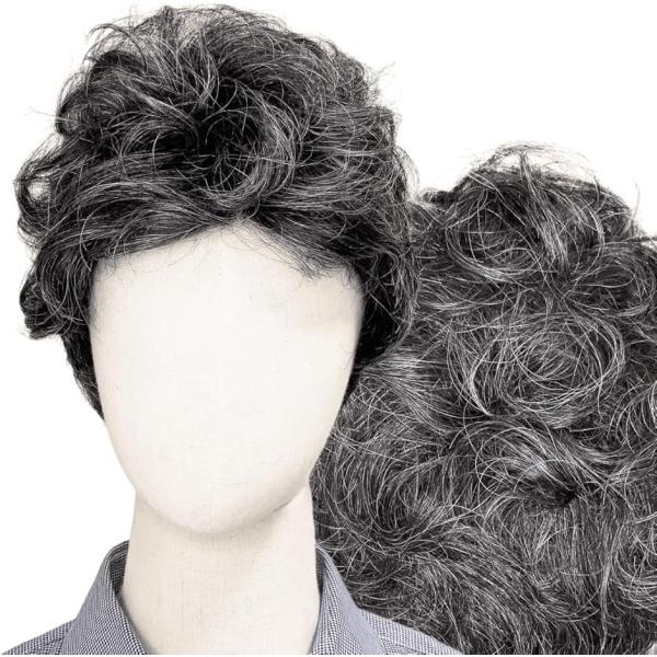 ウィッグ 白髪 白髪かつら 医療用 フルウィッグ ショート グレイヘア 高齢者 中高年 ボブ(白2黒...