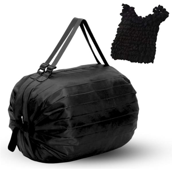 エコバッグ 大容量 折りたたみ コンパクト 軽量 ファスナー付 伸縮 くしゅくしゅバッグ付き MDM...