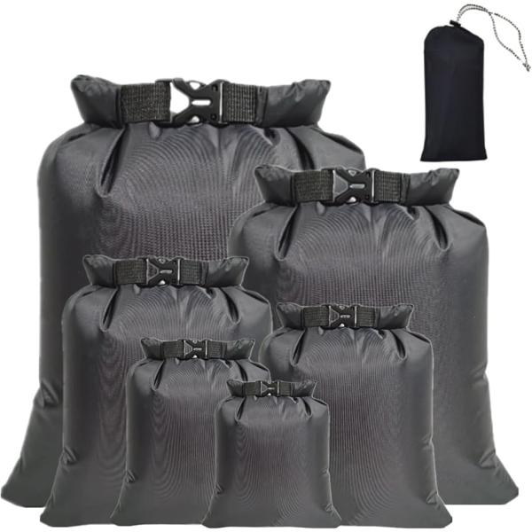 ドライバッグ 防水 スタッフバッグ スタッフサック 収納バッグ 軽量 ロールトップ (ブラック,  ...