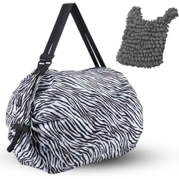 エコバッグ 大容量 折りたたみ コンパクト 軽量 ファスナー付 伸縮 くしゅくしゅバッグ付き MDM...