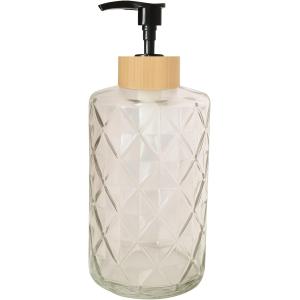 ソープボトル 大容量 ソープディスペンサー おしゃれ 詰め替え ガラス 液体 洗剤 ポンプ (ブラッ...