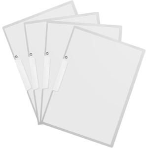 A4 クリアファイル 4枚セット 回転式クリップ 防水 書類整理 大容量 透明 フォルダー 挟むだけ 学生 教師 オフィス(ホワイト)